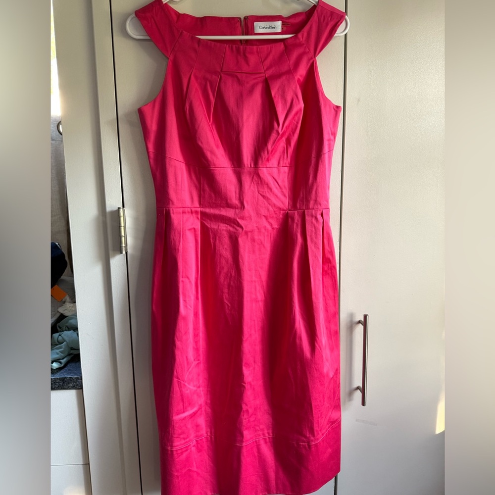 Hot Pink Calvin Klein Sheath Dress, 4, MSRP $119